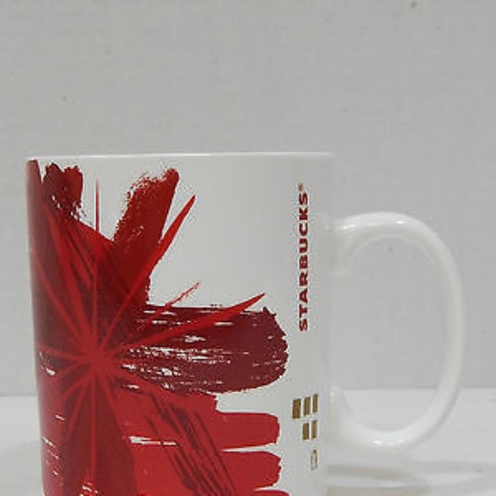 Starbucks 2014 Coffee Mug 15.2 fall oz Red Flower